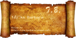 Tőke Barbara névjegykártya
